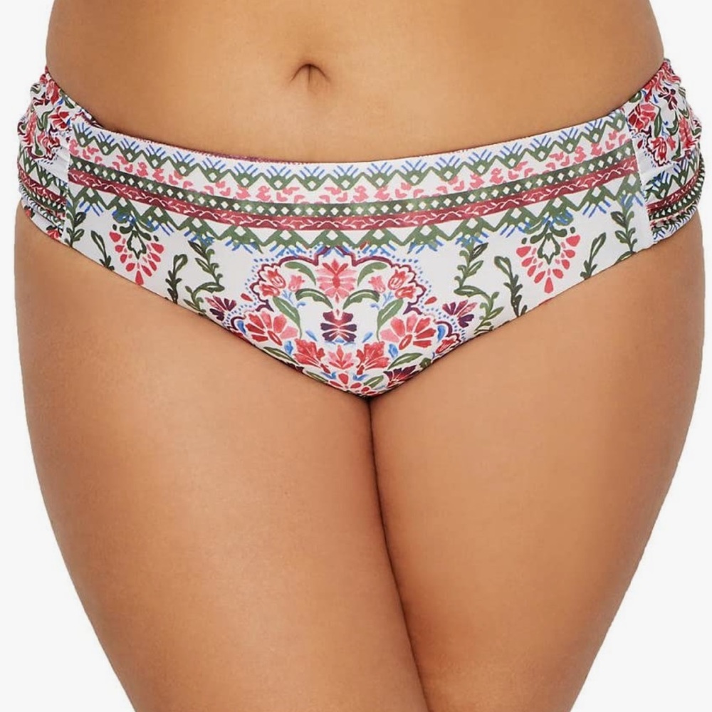 Becca Rebecca Virtue Shirred Tab Side Hipster Bikini Bottoms SZ 2X NWOT